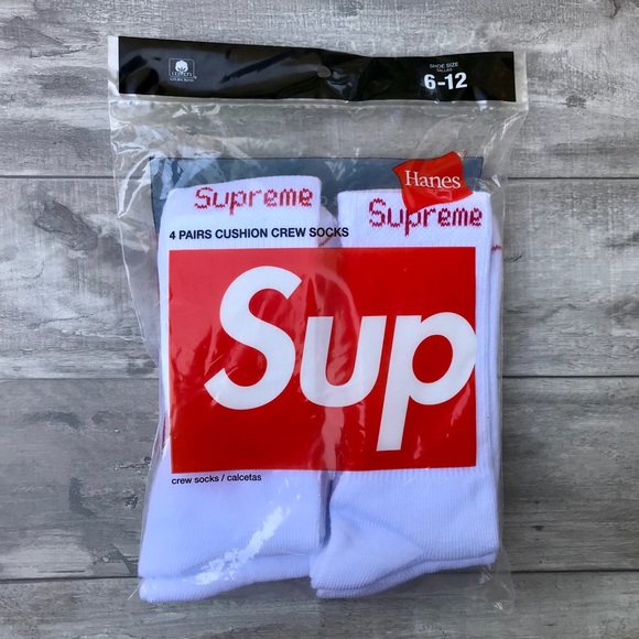 Supreme Underwear & Socks Supreme Hanes Crew Socks Pair Brand New